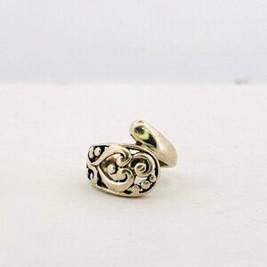 Estate Sterling Silver 960 Swirl Design Adjustable Ring Size 6.25 5.3g Artisan